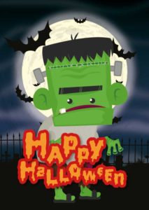 Frankenstein als Halloween Grüße versenden