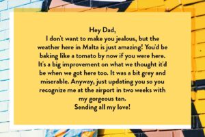 Talking about the weather when writing your posctard