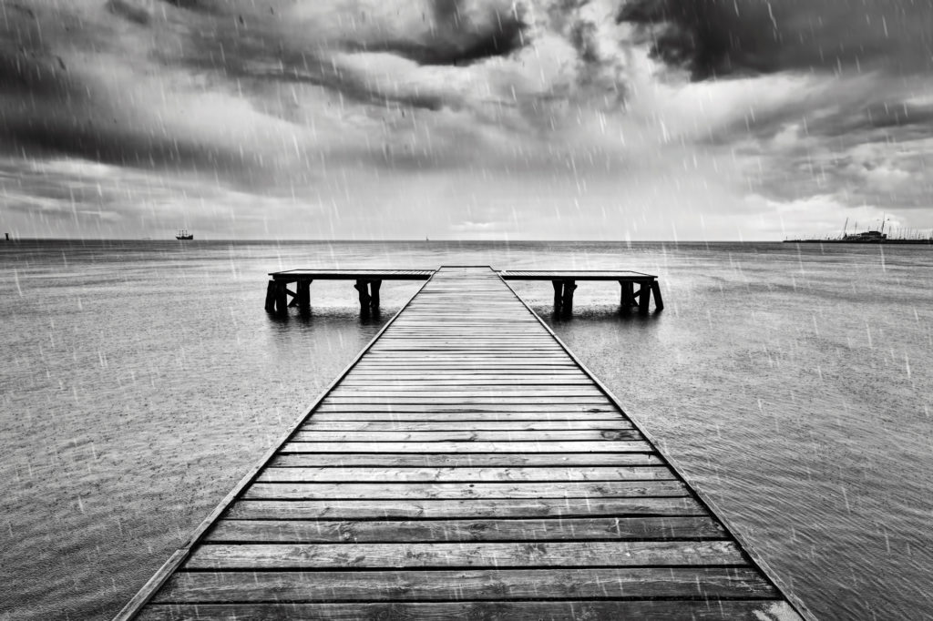 Travel Picture Of A Pier In Black and White