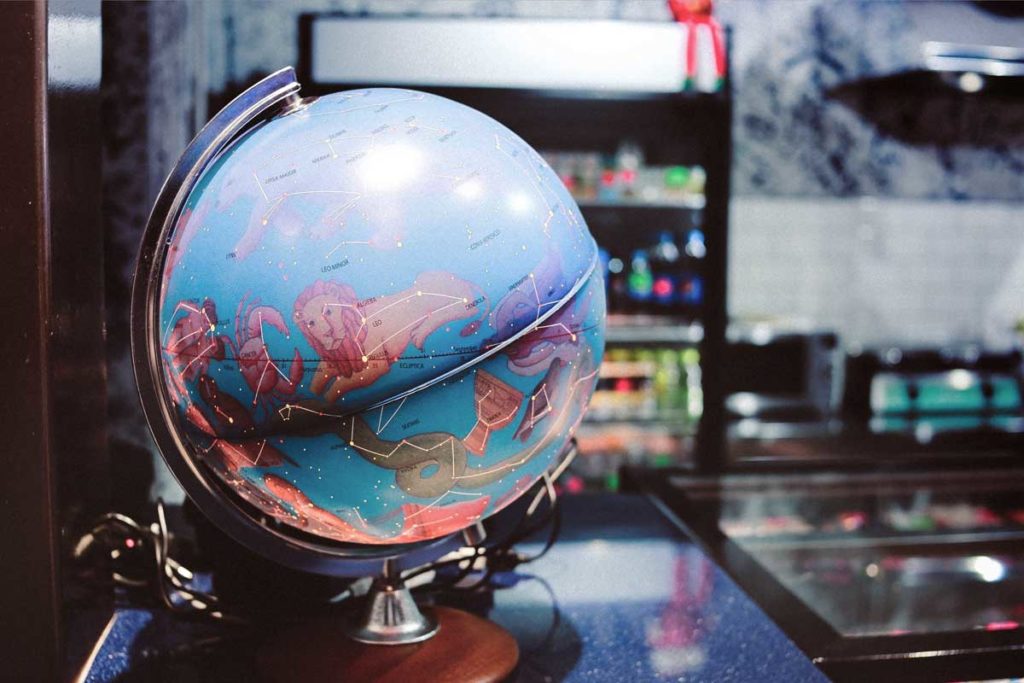 Globe with Zodiac Signs