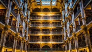 The overwhelming interior of the George Peabody Library