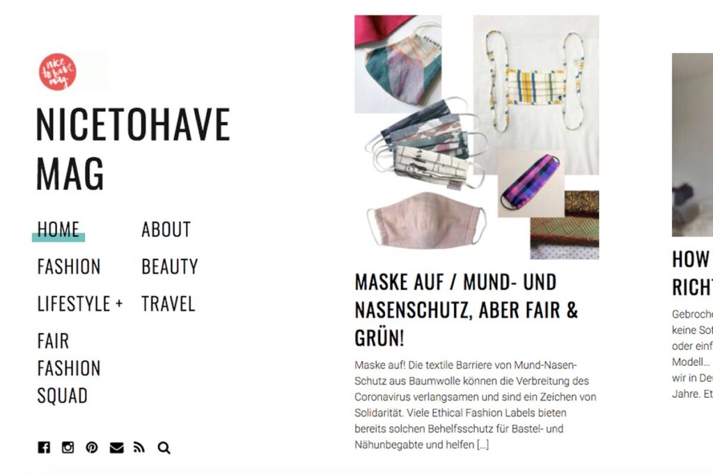 Homepage von Nicetohave Mag