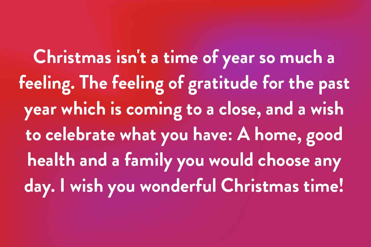 The Christmas feeling quote for use in your catd