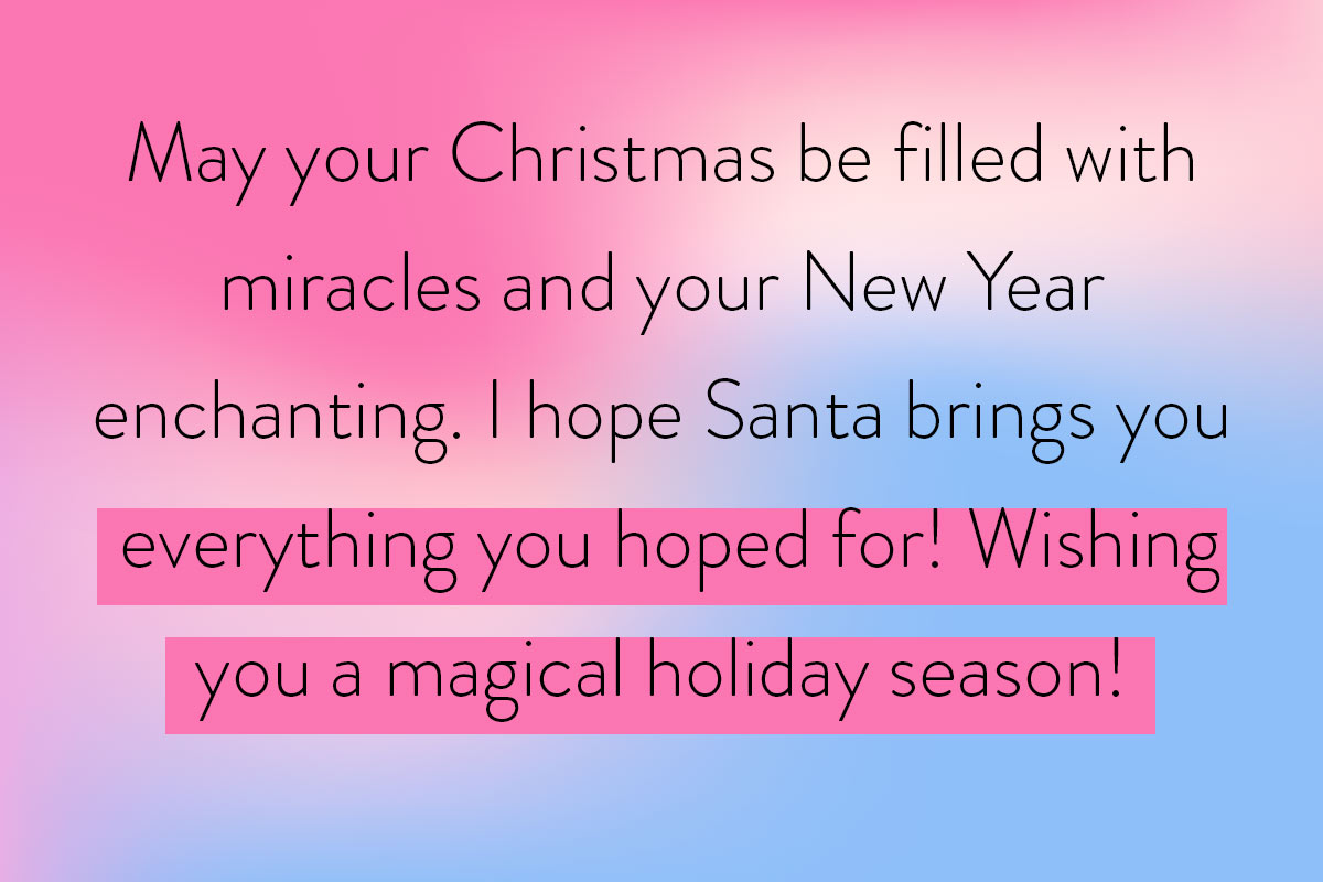 A quotes template for kids full of Christmas and New Year's Wishes as a great greeting