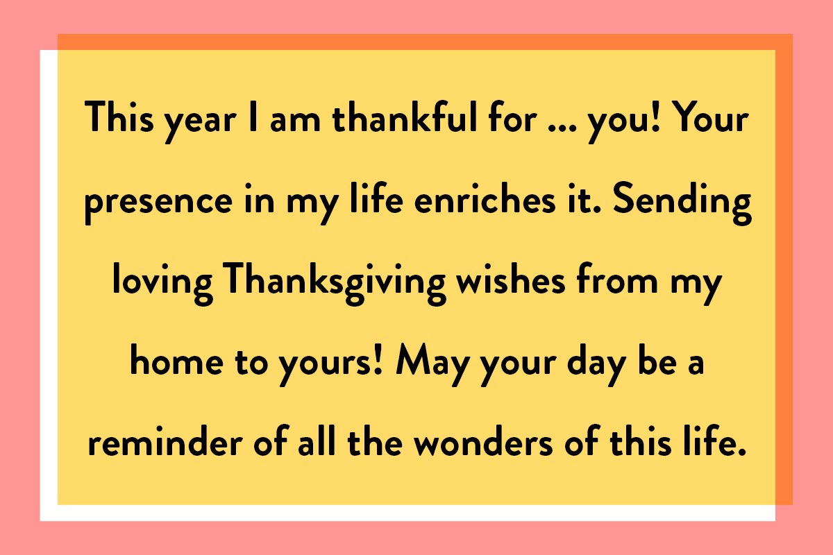 A Thanksgiving Day message for a classic greeting of gratitude