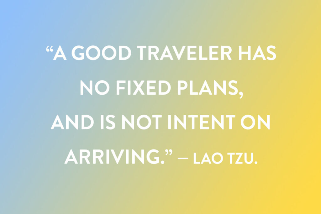 A motivational caption idea for Instagram about good travelers