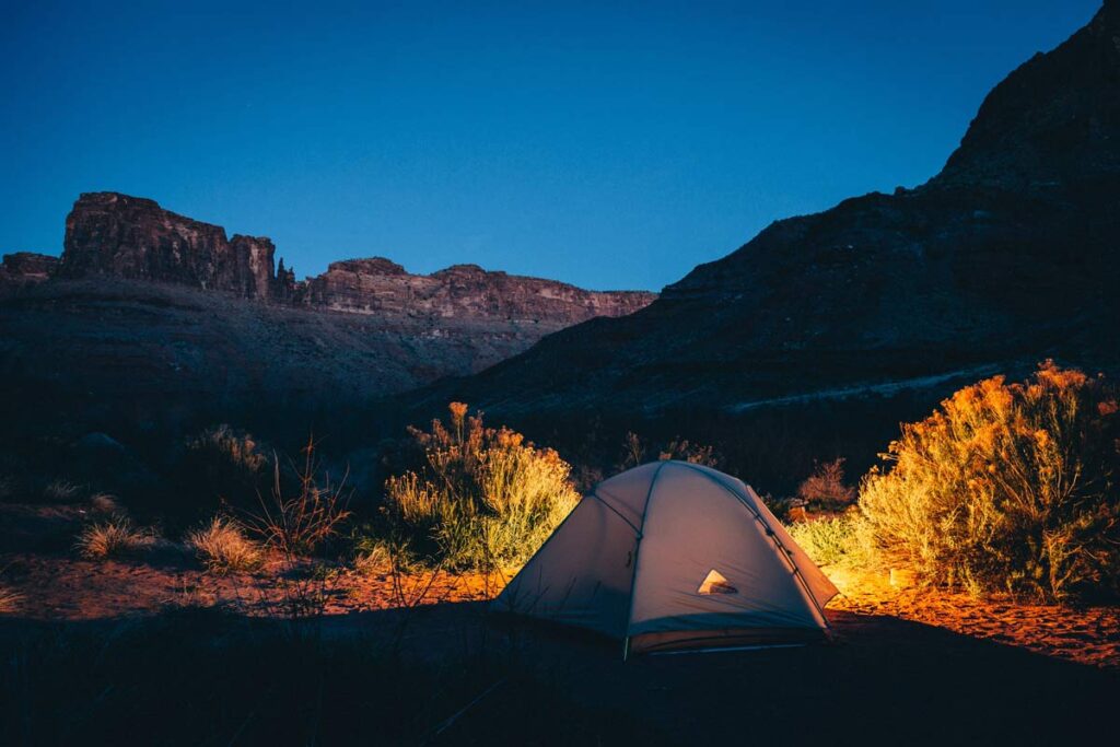 Nachtfotografie mit Zelt 