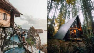 2 Bilder aus Glamping Blogs inmitten der Natur