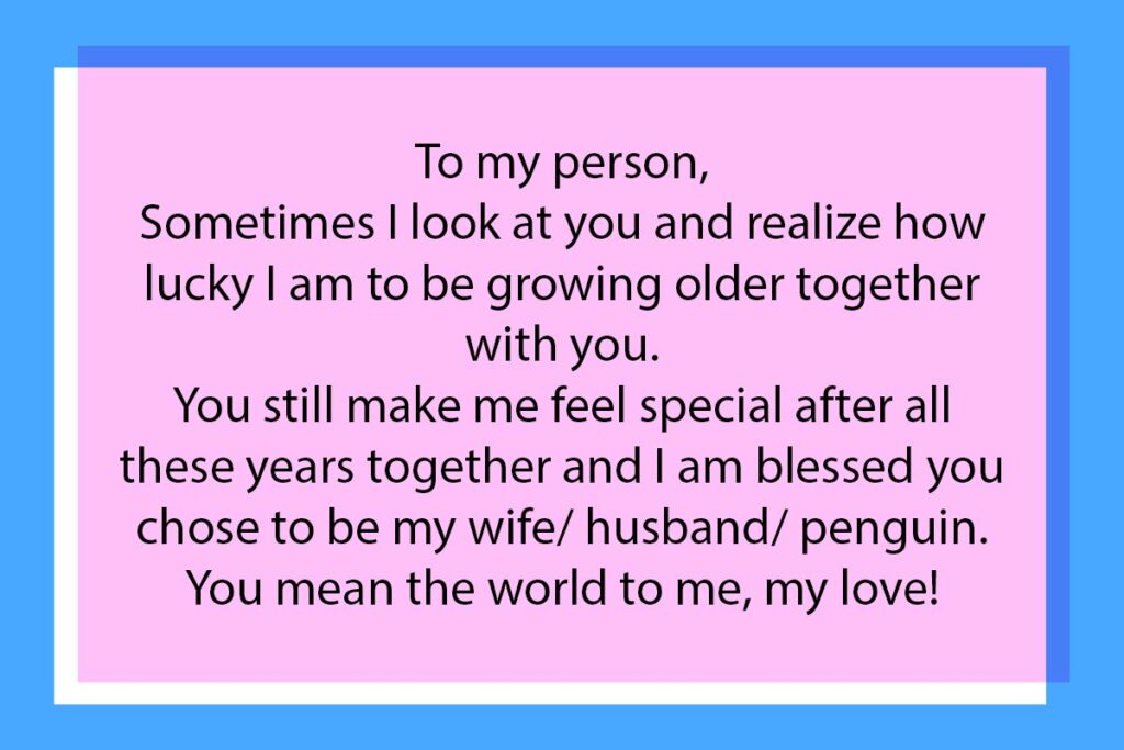 A sample text for a life partner's birthday card