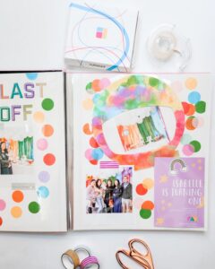 The finishes DIY project of the birthday scrapbook gift for kids or adults