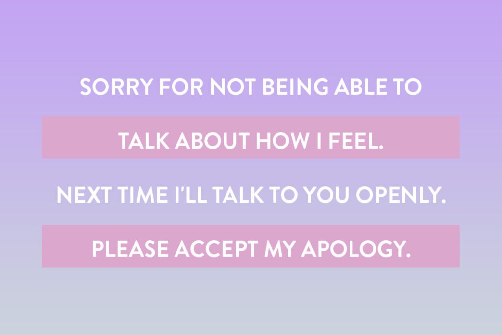 Apology message for someone who has ghosted