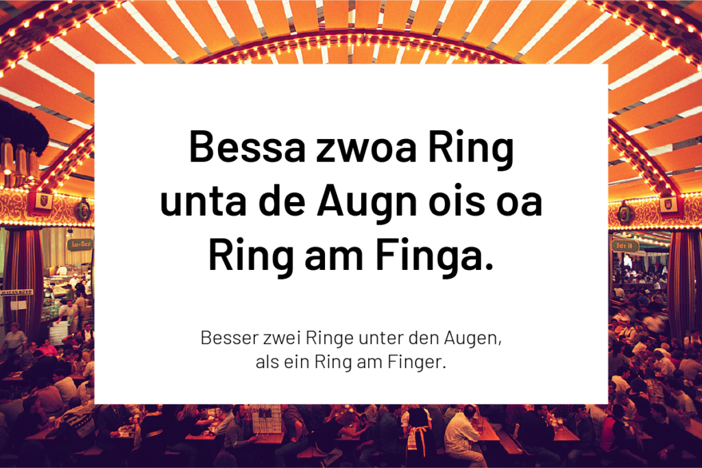 Bayerische Weisheit

Bessa zwoa Ring unta de Augn ois oa Ring am Finga