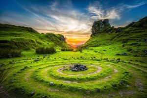 A specular site of a rounded green scape showing just why traveling is important.