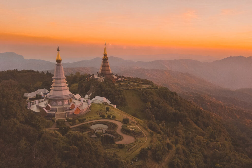 Chiang-Mai at sunset in Thailand