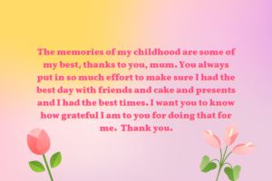 A longer example text on nice things to say to your mom
