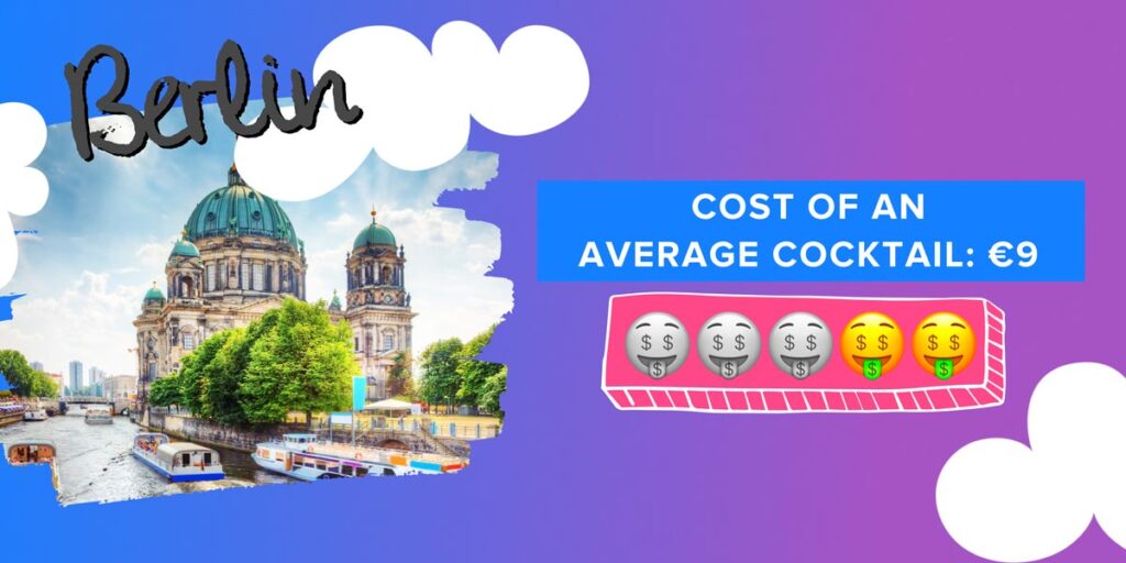 Berlin graphic as one of the most affordable destinations in Europe for a hen do