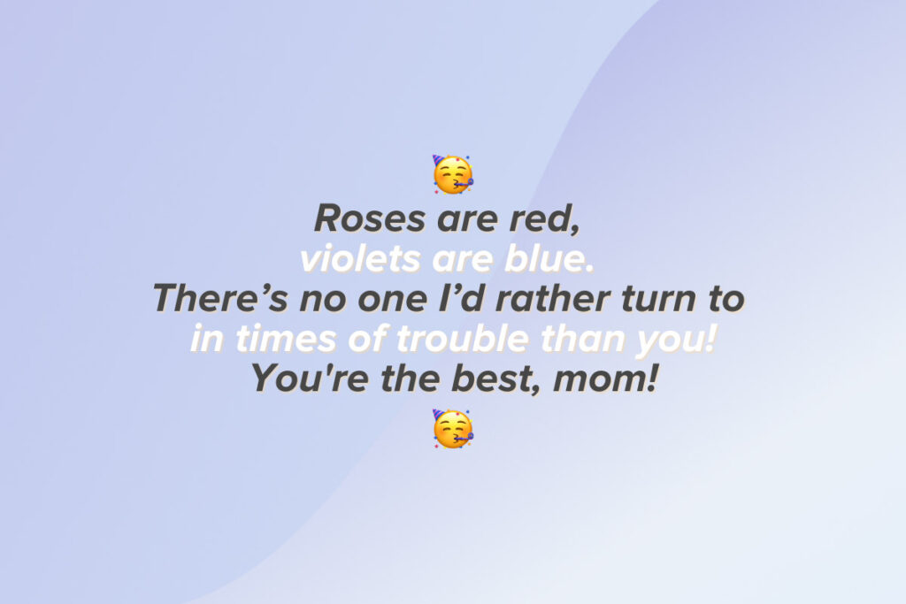 A sentimental poem for your mother on her birthday