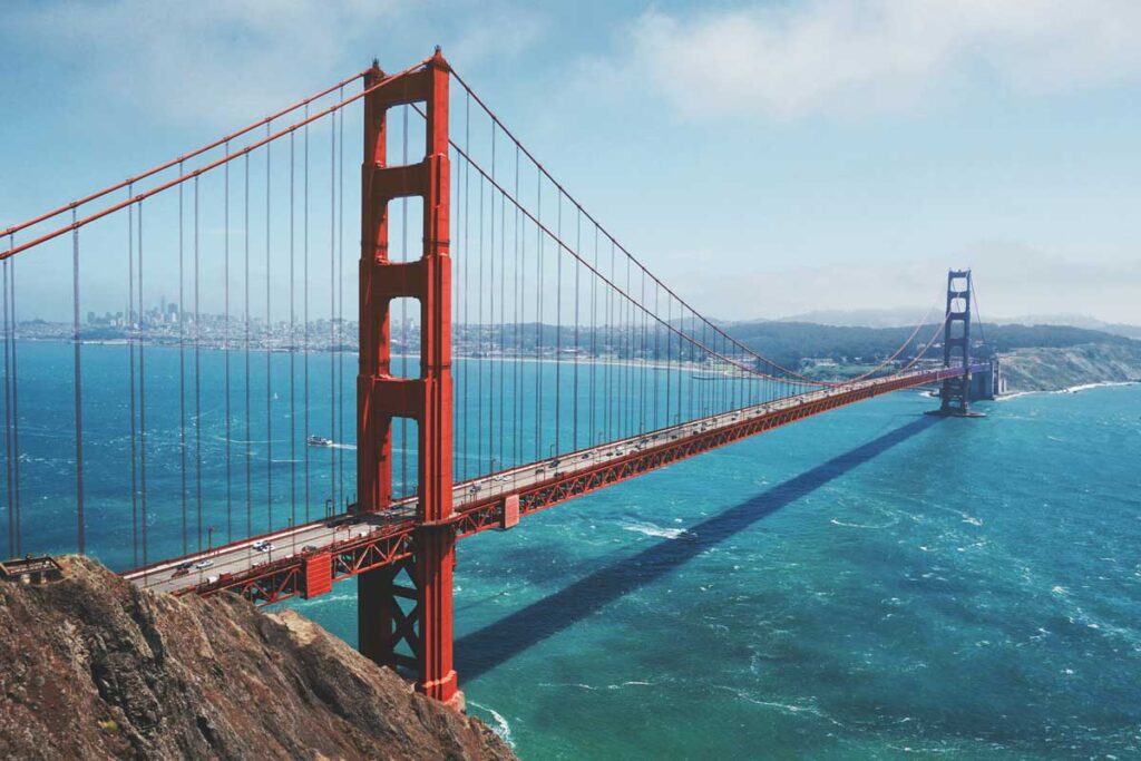 San Francisco's Golden Gate Bridge - one of the most beuatiful places to go in Spring in the US