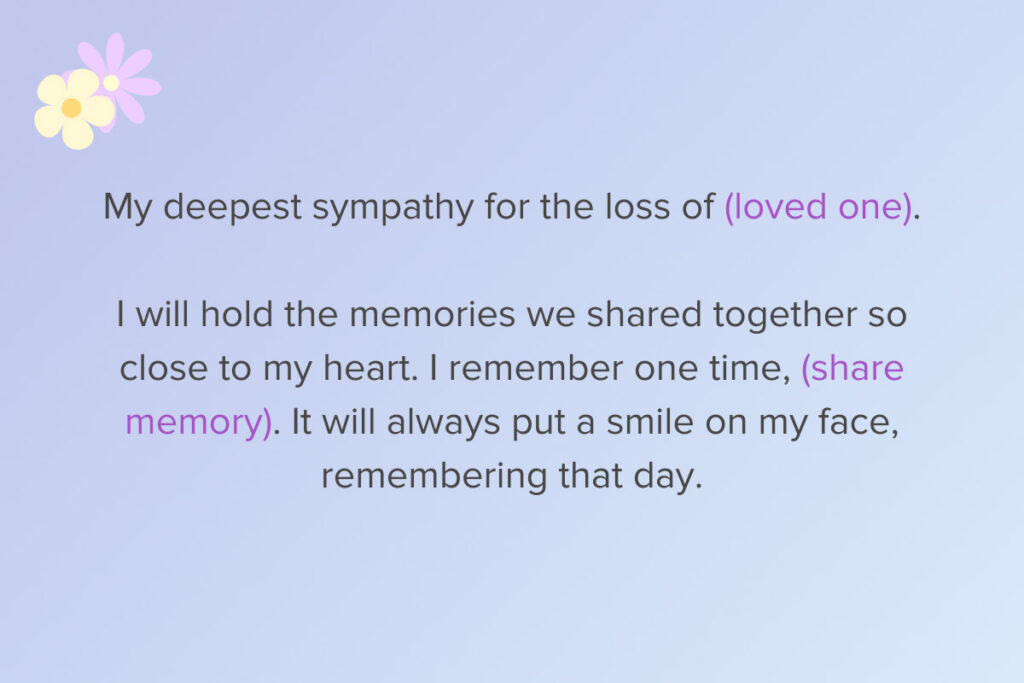 Tips on how to write a condolence card by sharing a memory