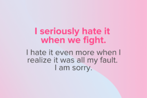 A genuine apology message for him, boyfriend or husband