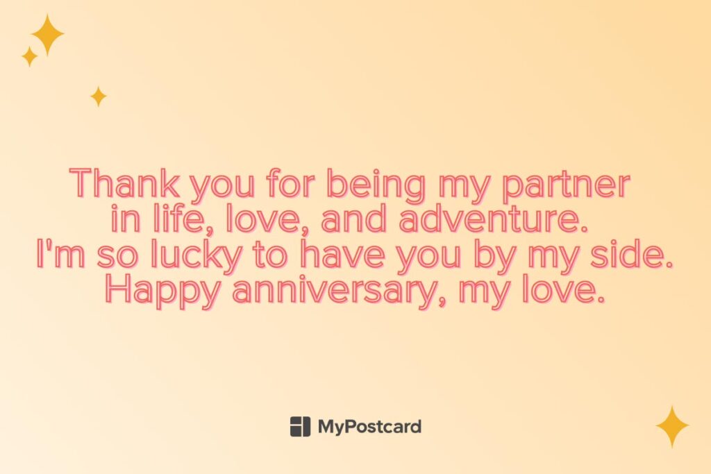Happy anniversary wishes from your partner