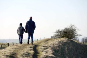 Active ideas for Father's Day father and son hike.