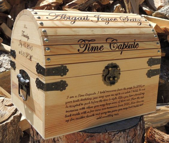 time capsule wood box 
